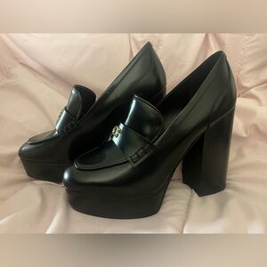 Coach platform heeled loafers